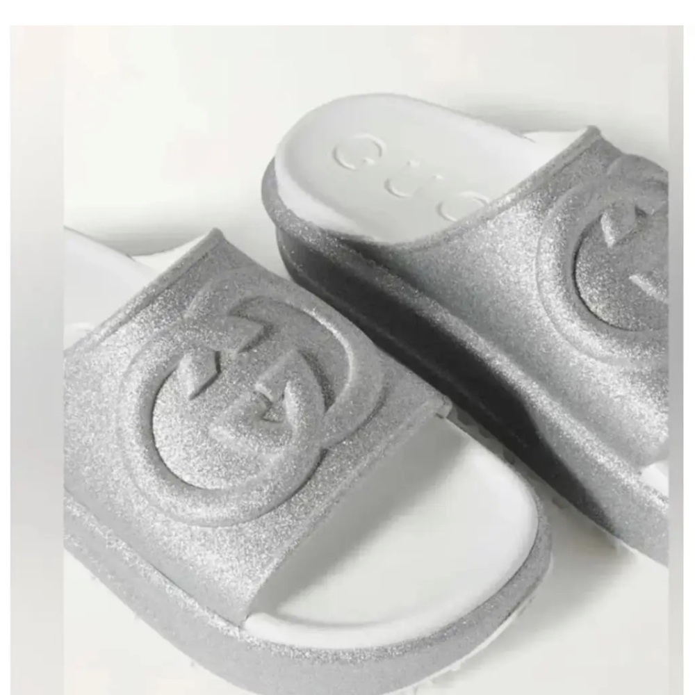 Gucci Women's Glitter Silver Sandals